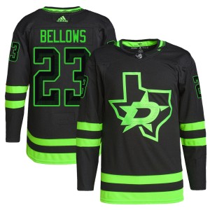 Men's Dallas Stars Brian Bellows Adidas Authentic Alternate Primegreen Pro Jersey - Black