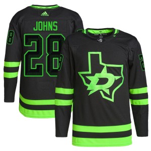Men's Dallas Stars Stephen Johns Adidas Authentic Alternate Primegreen Pro Jersey - Black