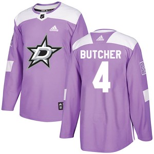 Youth Dallas Stars Will Butcher Adidas Authentic Fights Cancer Practice Jersey - Purple