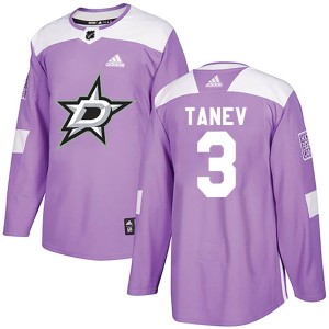 Youth Dallas Stars Chris Tanev Adidas Authentic Fights Cancer Practice Jersey - Purple