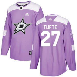 Youth Dallas Stars Riley Tufte Adidas Authentic Fights Cancer Practice Jersey - Purple