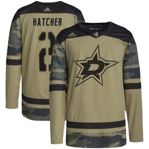 Youth Dallas Stars Derian Hatcher Adidas Authentic Military Appreciation Practice Jersey - Camo