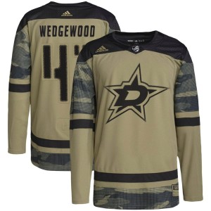 Youth Dallas Stars Scott Wedgewood Adidas Authentic Military Appreciation Practice Jersey - Camo