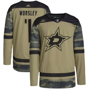 Youth Dallas Stars Gump Worsley Adidas Authentic Military Appreciation Practice Jersey - Camo