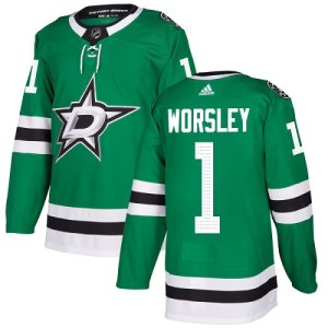 Youth Dallas Stars Gump Worsley Adidas Authentic Home Jersey - Green