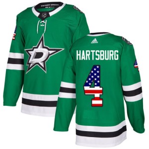 Men's Dallas Stars Craig Hartsburg Adidas Authentic USA Flag Fashion Jersey - Green