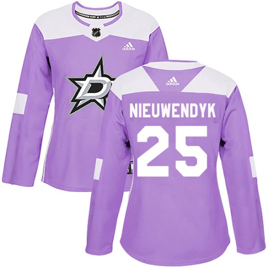 Women's Dallas Stars Joe Nieuwendyk Adidas Authentic Fights Cancer Practice Jersey - Purple