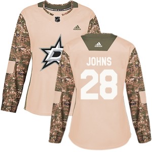 Women's Dallas Stars Stephen Johns Adidas Authentic Veterans Day Practice Jersey - Camo