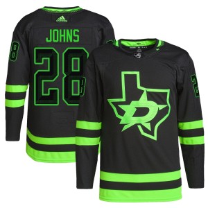 Youth Dallas Stars Stephen Johns Adidas Authentic Alternate Primegreen Pro Jersey - Black